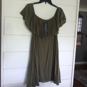 Brand new off the shoulder green dress